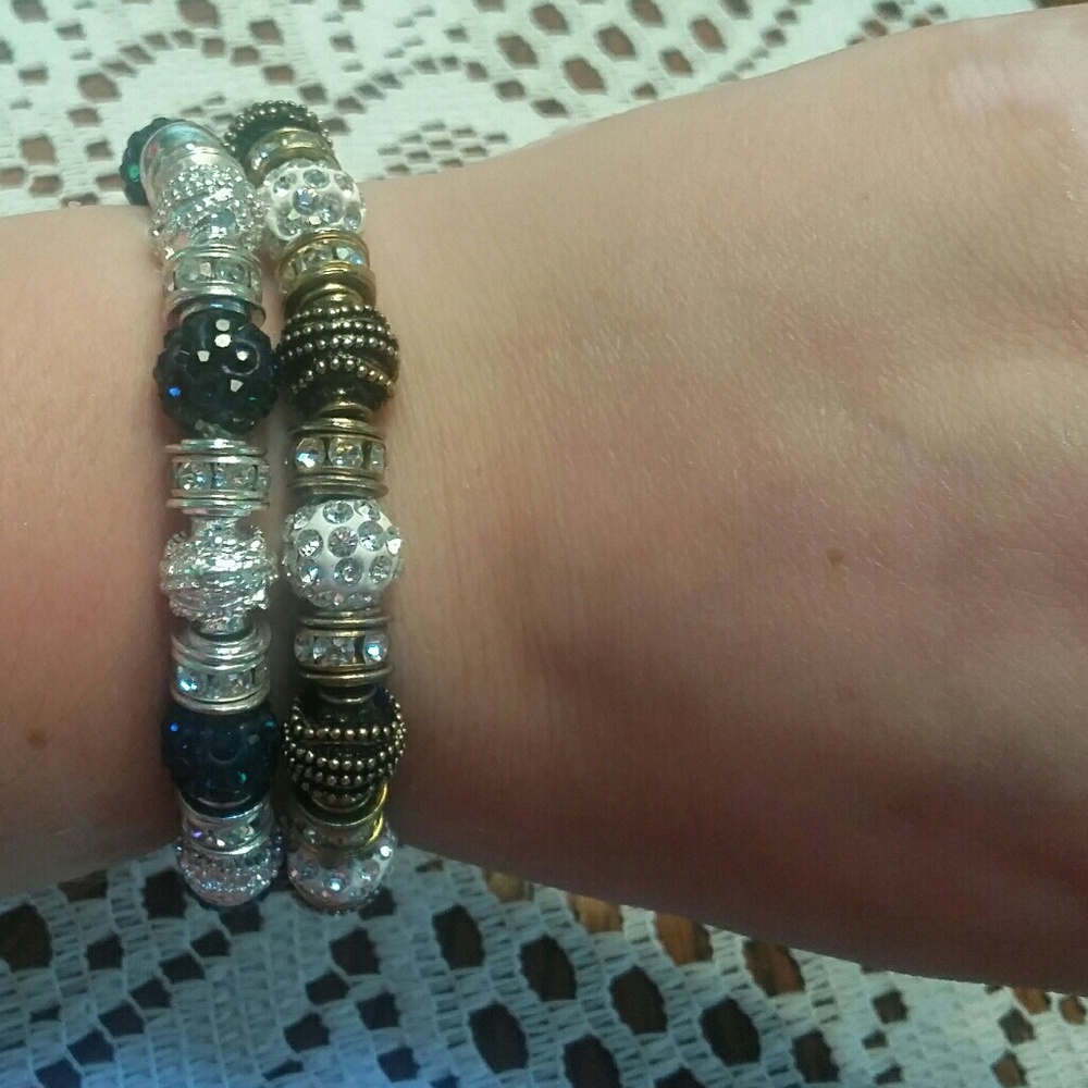 2 stretchy beaded bracelets